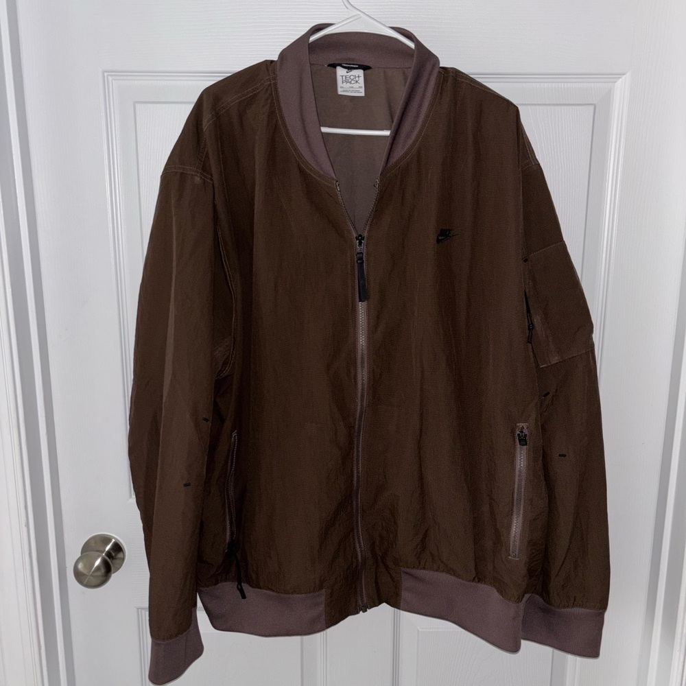 Nike Tech Pack Men's Woven Brown Bomber Jacket Lightweight size XXL